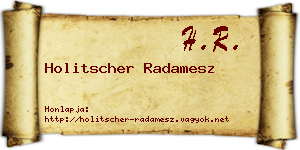 Holitscher Radamesz névjegykártya
